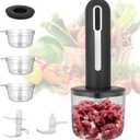 MINI Cordless Food Processor Electric Vegetable Chopper,USB Rechargable Compact Meat Grinder with 4 Cups & 2 Slicers for Baby Foods Kitchen,Mincing Pureeing Onion Garlic Chili & Spices(Black)