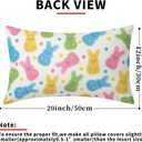 Easter Lumbar Pillow Covers 12X20 Inch Polka Dots Colorful Bunnies Rabbit Pillow Cases Farmhouse Spring Decorative Holiday Peep Throw Pillows Set of 2 Home Party Decor for Sofa Couch Bed