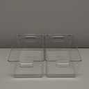 MOONEDGE Large Clear Plastic Storage Bins 4 Pack, 12" x 8" x 6" Stackable & Durable Organizers for Kitchen, Pantry, Refrigerator & Bathroom  Food Safe, Easy to Clean, Ideal for Home Organization