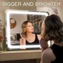 FENNIO Gold Vanity Mirror with Lights 22"x19", LED Lighted Makeup Mirror, Large Makeup Mirror, Makeup Mirror with Lighting, Touch Screen with 3-Color Lighting, Dimmable, for Vanity Desk Tabletop