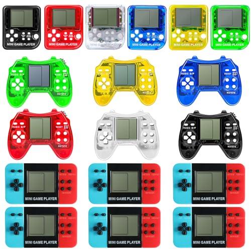 Sinikoro 18Pcs Video Game Party Favors for Kids, Arcade Video Game Birthday Supplies Mini Gaming Console Keychain Classroom Prizes for Boys and Girls
