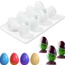 8 Cavity Easter Egg Silicone Mold, Food Grade Chocolate Egg Mold for Baking, Candy, Mousse, Jelly, Soap, Reusable Non-Stick Easter Treats Mold for Party & DIY Craft
