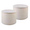 Wankaix lampshades Set of 2, Drum Lamp Shades Set of 2, Lamp Shades for Table Lamps Easy Assembly Required Lamps Shades Natural Linen Fabric(Beige, 12"x12"x9")