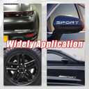 Ziciner 14 Pcs Car Decal Stickers, Auto Sport Emblem Reflective Stickers, Racing Sport Logo Waterproof Decals for Car Truck Wheel Rim Stripe Rear Bumper and Mirror Laptop Decoration (White)