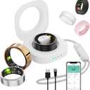 Smart Ring for Women Men, Health Fitness Tracker Ring, IP68 Waterproof Rings, Sleep Ring with Charging Case and Ring Protector, Remote Photography, Family Care, No App Fees(Lavender Pink, 8#)