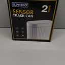 ELPHECO Automatic Motion Sensor Trash Can - 2 Gallon Slimline for Bathroom, Bedroom, Kitchen, Office - White with Gold Trim
