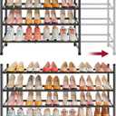 Tajsoon Expandable Shoe Rack for Closet 4 Tier, 29“-41“Adjustable & Stackable Shoe Shelf Storage, Metal Shoe Rack Organizer for Front Door Entrance, Closet, Garage, Entryway, Black