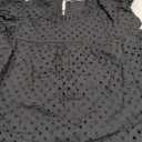 BTFBM Casual Summer Tops for Women 2026 Short Ruffle Sleeves Shirts Crew Neck Hollow Out Lace Embroidered Blouses Black, Medium