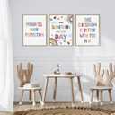 2 x 3pcs Motivational Classroom Posters Wall Art Rainbow Nursery Wall Decor Pictures Children's Affirmation Canvas Prints Paintings Bohemian Kids Room Artwork School Class Decor 810 Inch Unframed (Learn Every Day)