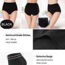 ANNYISON Womens Underwear, Soft Cotton High Waist Breathable Solid Color Briefs Panties for Women (XL)