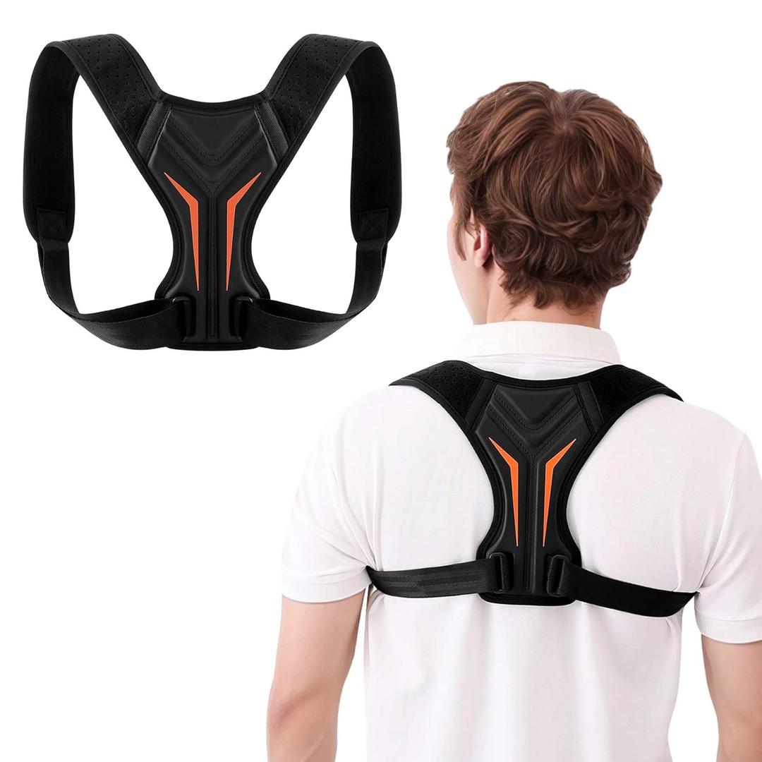 Back Brace Posture Corrector for Women Men Shoulder Support Straightener Pain Relief Upper Spine Hunchback Thoracic Device Plus Size Straps Correction Fixer Trainer Best Straight Black Large (Black, L)