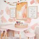 Fabric Wall Stickers, Abstract Pink Watercolor Brush Strokes Wall Decals Peel and Stick, Kid Wall Sticker Decals Art Mural Decor Nursery Wallpaper for Kids Bedroom Living Room Playroom