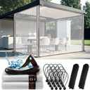 Windyun 2 Pack Heavy Duty Clear Tarps with Reinforced Edge Plastic Tarp Waterproof Plastic Cover Greenhouse Patio with Elastic Rope and Nylon Rope for Garden Furniture (10 x 10 ft)