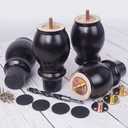 DWYL & LWYD Solid Wood Furniture Legs 6 Inch Heavy Duty - Brown -Set of 4 - Couch Risers Replacement, Table Legs for Coffee Table, Sofa/Bed/Dresser Feet - Patas para Muebles/Mesa/Cama