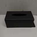 QWORK® Acrylic Tissue Box 25 x 12 x 9 cm, Cosmetic Tissue Box with Magnetic Cover, Black, for Bathroom, Kitchen