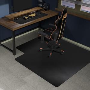 SALLOUS Office Chair Mat for Carpet, 48" x 36" Heavy Duty Chair Mat for Carpeted Floors, Gaming Floor Mat with Grips, Rolling Desk Chair Floor Mat for Home Office (Black, Extended Lip)