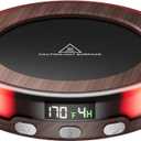 Gaiatop Coffee Mug Warmer for Desk, 3 Temp Settings, 2-9Hrs Timer, 3 Colorful Romantic Atmosphere Light Modes, Stocking Stuffers, Beverage Heating Plate with Digital Display for Candle Tea Milk Wood