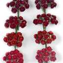 100 pcs Tiny Artificial Roses Mixed Burgundy Five Color Mulberry Paper Flower 15-18 mm Flower Wedding Scrapbooking (Burgundy)