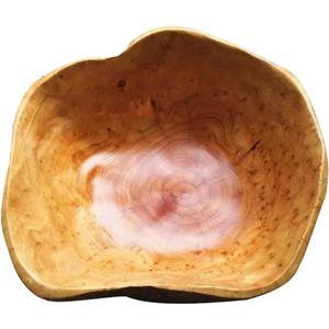 Wooden Bowl Decorative Natural Wood Fruit Bowls, Irregular Creative Wood Bowl, Rustic Hand Carved Candy Snack Keys Serving Bowls for Home Decor (12"-14" Diameter)