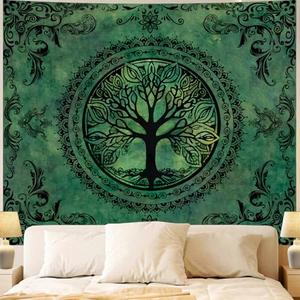 Apdidl Green Nature Tapestry for Bedroom Aesthetic, Hippie Ceiling Tree of Life Decor Tapestries Wall Hanging, Boho Bohemian Mandala y2k Art Backdrop for Dorm Living Room (51"X60") 2 Pcs Apdidl Green Nature Tapestry for Bedroom Aesthetic, Hippie Ceiling Tree of Life Decor Tapestries Wall Hanging, Boho Bohemian Mandala y2k Art Backdrop for Dorm Living Room (51"X60") 2 Pcs