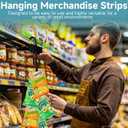 Chip Hanger Strips Hooks Display Hanging 16.5" with 6 Chip Greeting Card Party Merchandise Vendors Potato Bag Holder Snack Candy Portable Retail Organizer Storage Metal with Label Header 4 Pack