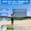 Golf Hitting Net with Extra Striking Net, 12/10/7x7ft Heavy Duty Golf Practice Nets for Golfers Backyard Driving Swing, Golf Impact Cage Metal Frame with Storage Bag& Elevated Base, Indoor Outdoor Use