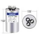 55+5 uF 55/5 MFD 5% 370V/440VAC Dual Run Start Capacitor CBB65 Works for AC Unit Fan Motor Start or Heat Pump or Condenser Straight Cool