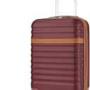 Kono Airline Approved Carry On Luggage 22x14x9 inches, with TSA Lock, 20 Inch Expandable Lightweight Hardshell Suitcase (Burgundy, Suitable for 1-3 Days of Travel)