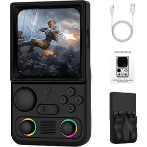 R36TMAX Retro Handheld Game Console, Portable Retro Gaming Console with 4.0” CRT-Inspired Screen, 4000mAh Arcade Classics, Supports Multiple Emulators, WiFi Network Battling, 64GB (Black)