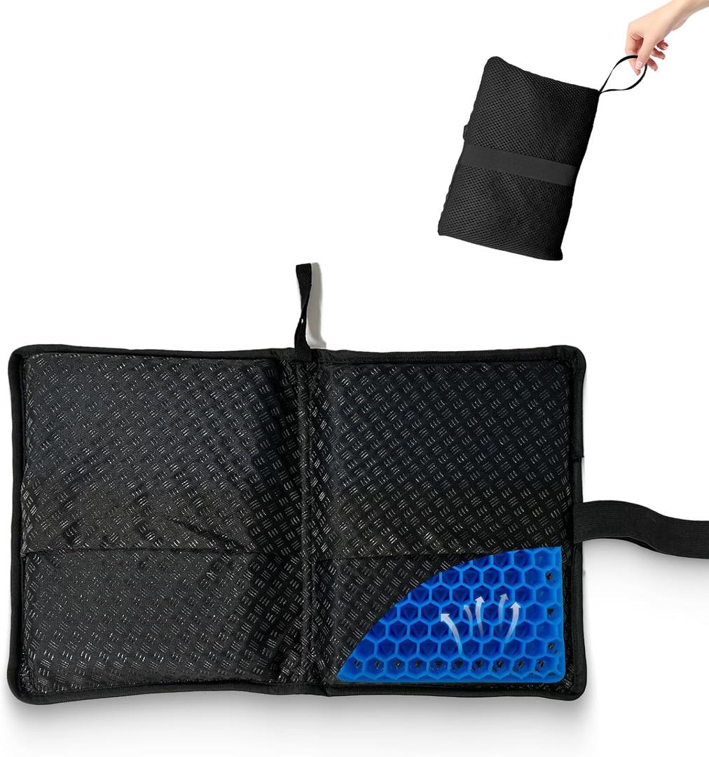 14 x 9.6 Inches Portable Cooling Gel Seat Cushion,Gel Seat Cushion for Long Sitting for Office,Camping,Flights,Wheelchair Cushion for Sedentary Activities