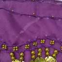 Lauthen.S 128 Coins Belly Dance Hip Scarf Tribal Belt Halloween Genie Costume Accessory (Purple)