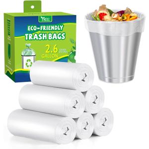 2.6-Gallon Small Trash bags: Clear Bathroom Trash Bags Small Garbage Bags for Bathroom Bedroom Office - 10L Mini Trash-Can-Liners (120 counts) (1 Count (Pack of 120), 2.6 Gallon-Clear)