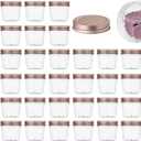 novelinks 4 oz Small Plastic Jars with Lids, 40 Pack Mini Plastic Mason Jars with Lids 4oz, Craft Storage Containers & Canning Jars & Small Spice Jars for Kitchen Organization (40 Pack,Rose Gold)