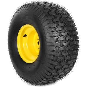 AR-PRO 20x8.00-8 Rear Tire and Wheel Assembly, 4-Ply Tubeless Turf Tire with 3/4" Borehole, 3.5" Offset Hub, 3/16" Keyway Compatible with John Deere Riding Lawn Mowers & Garden Tractors
