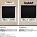 Sunoff Blackout Roller Shades Blinds Cordless for Windows Pull Down Room Darkening Door Blinds with Thermal Insulated Easy to Install for Living Room,Bedroom,Home,Office Bathroom Black 29" W x 72" H