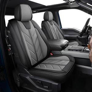 Pickup Seats Covers Compatible with Dodge Ram 1500 2009-2024 Truck Pleather Seat Covers Custom Fit Dodge Ram 2500 3500 Crew Cab& Quad Cab (Gray, 2 PCS Front Seat)