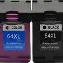 1 Set X 64XL Ink Cartridge Pack Replacement for HP 64 Ink Cartridges Black and Color Pack Compatible for HP 64 Ink Fits for HP Envy Photo 7855 7858 7155 7120 7800 6252 6255 7158 7100 Printer