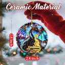 Christmas Ornaments, Dodosky 2.8in Ceramic Dragon Ornament, Xmas Decor, Christmas Tree Ornaments, Xmas Decorations for Tree, Holiday Ornament, Gifts for Dragon Lovers, Gifts for Bookworms, Book Lovers