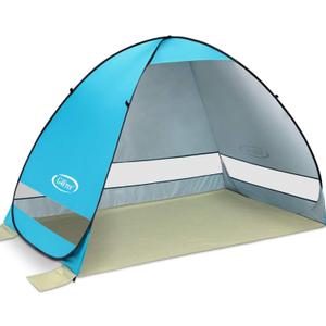 G4Free Large Pop up Beach Tent for 3-4 Person, UPF 50+ Automatic Sun Shelter Canopy Portable Outdoor Cabana Sun Umbrella, 78.7" x 47.3" x 51"