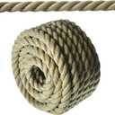 1in 50ft Twisted 3 Strand Synthetic Polypropylene Line Artificial Manila Rope Suitable for Tree Work Camping Navigation Swing