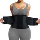 FeelinGirl Waist Trainer Belt Waist Cincher Trimmer Ab Belt Tummy Control Body Shaper with Triple Wrap Women and Men, M