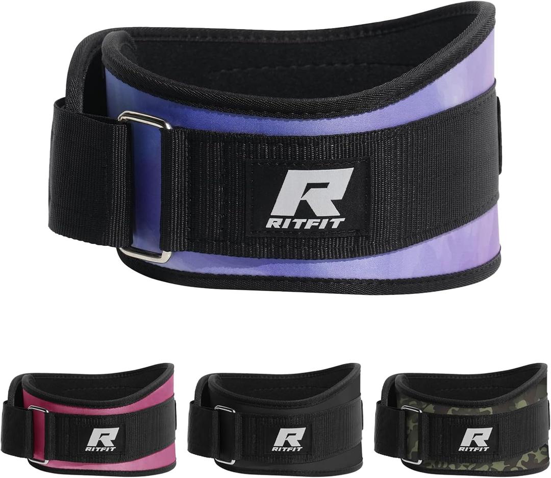 RitFit Weight Lifting Belt - Great for Squats, Lunges, Deadlift, Thrusters - Men and Women - 6 Inch, M 