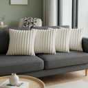 Cream White Throw Pillow Covers 22 x 22 set of 4, Cute Boho Throw Pillow Cover for Couch/Bed, Decorative Pillows Covers for Sofa/Bed, Accent Pillow Covers for Living Room, Rustic/Home/Room Decor