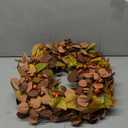 GLEAVI Artificial Thanksgiving Harvest Wreath with Red Berry Garland, 35x35cm Fall Door Hanging Decoration for Home and Party Festival Accents