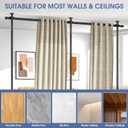 AKTOP Room Divider, No Drilling Curtain Tension Rods Wall Divider for Room Separation, 4-10ft(H) 30-147"(W) Adjustable, Heavy Duty Floor to Ceiling Space Separator Privacy Dividers for Rooms, Black