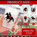LemonRoad 48 Pcs Derby Day Plastic Cups Bulk 12oz Derby Frosted Clear Disposable Mint Julep Cups Rose Horse Racing Party Supplies Holiday Decorations Home Coffee Wine Beverage Soda Juice Drink