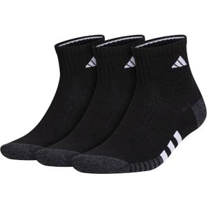 adidas mens Cushioned Quarter Ankle Socks (3-pair Pack) (X-Large, Black/Onix Grey/White)