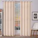 Bedding Craft Window Curtain Set of 2 in Linen/Flax Fabric 50x72 Natural Room Darkening Drapes Tab Top Style  Elegant and Ideal for Bedroom Living Room Home Decor,Chritsmas,Thanksgiving