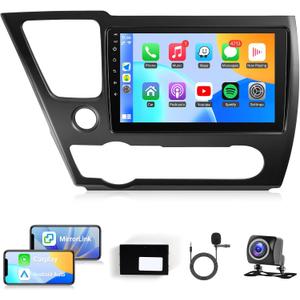 Naifay Android Car Radio for Honda Civic (NonJ.B.L Version) 2013 2014 2015 2016 2017 Stereo with CarPlay Android Auto, 9inch Touch Screen for Civic Car Stereo Bluetooth GPS WiFi SWC+MIC Can Bus