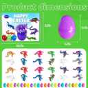 IRRONN 24Pcs Easter Eggs with 3D Printed Dragons Inside,Articulated 3D Printed Dragon for Easter Basket Stuffers,Fantasy Fidget Toyfor Kids Party Favors